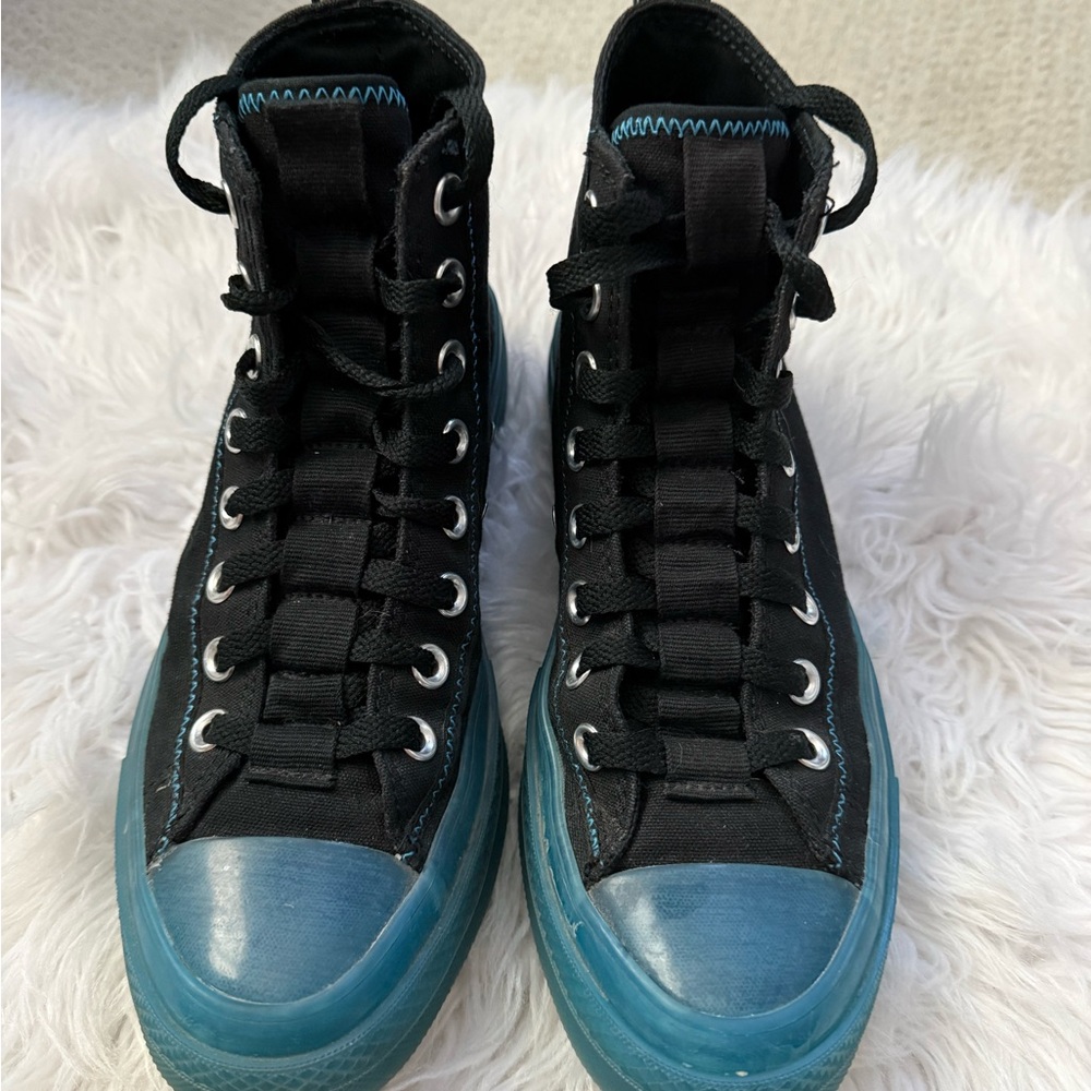 Converse Black and Blue High-Tops